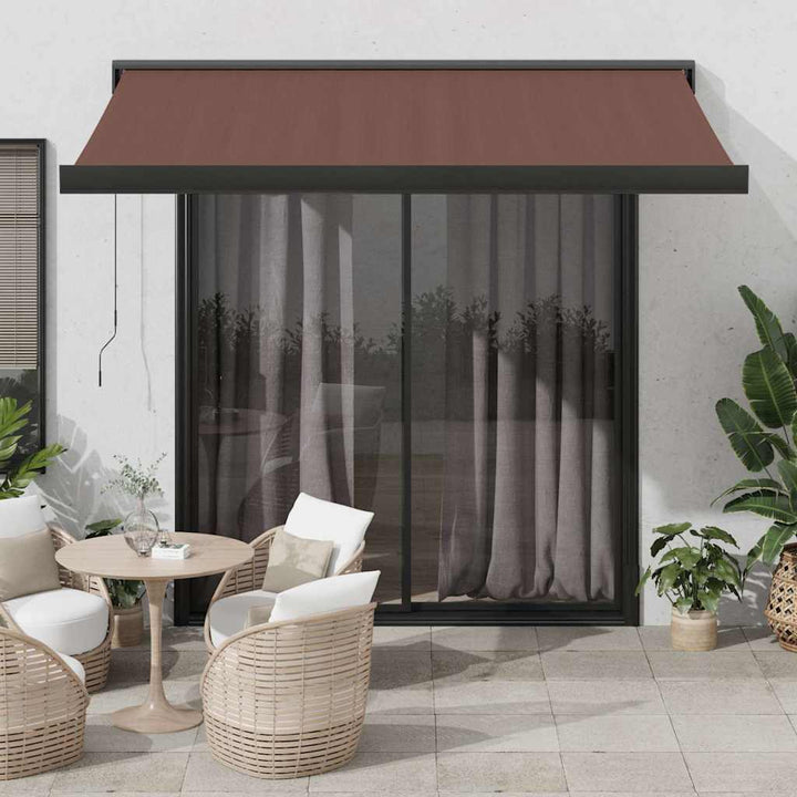 Markis Infällbar Gräddvit 3,5X2,5 M Tyg&amp;Aluminium