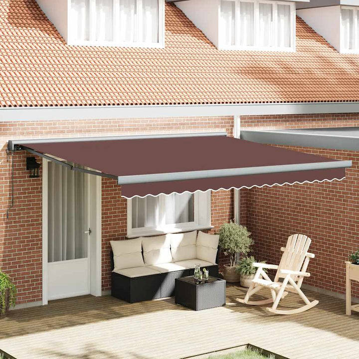 Markis Infällbar Gräddvit 3,5X2,5 M Tyg&amp;Aluminium
