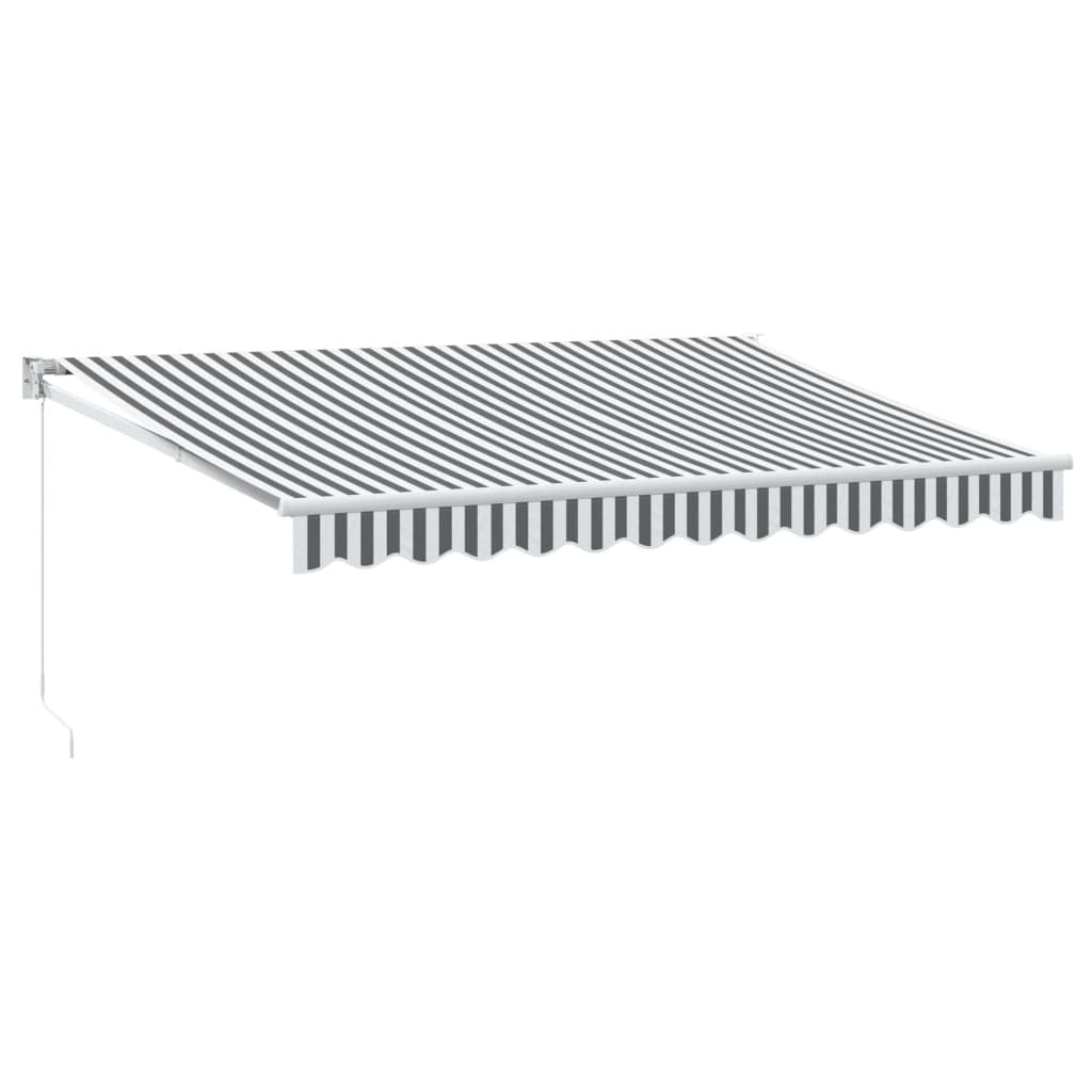 Markis Infällbar Antracit Och Vit 3,5X2,5 M Tyg&amp;Aluminium