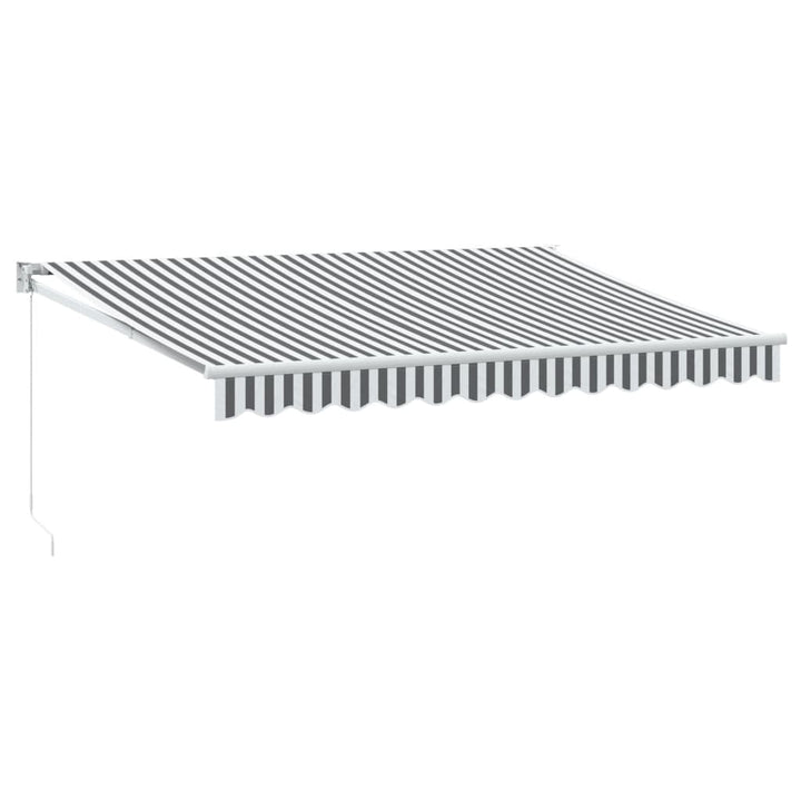 Markis Infällbar Antracit Och Vit 3,5X2,5 M Tyg&amp;Aluminium