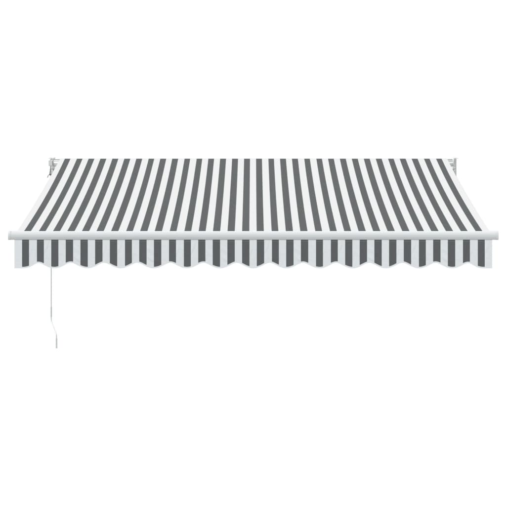 Markis Infällbar Antracit Och Vit 3,5X2,5 M Tyg&amp;Aluminium