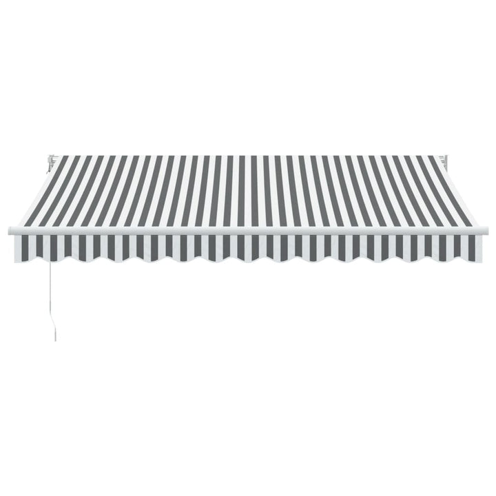 Markis Infällbar Antracit Och Vit 3,5X2,5 M Tyg&amp;Aluminium