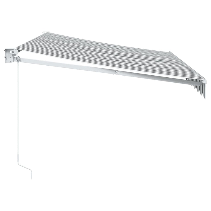 Markis Infällbar Antracit Och Vit 3,5X2,5 M Tyg&amp;Aluminium