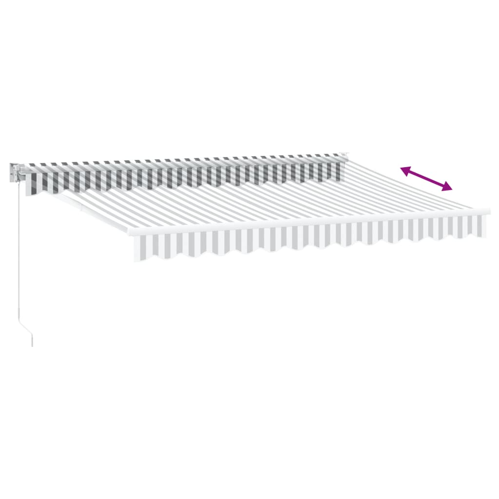 Markis Infällbar Antracit Och Vit 3,5X2,5 M Tyg&amp;Aluminium