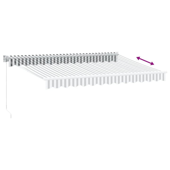 Markis Infällbar Antracit Och Vit 3,5X2,5 M Tyg&amp;Aluminium