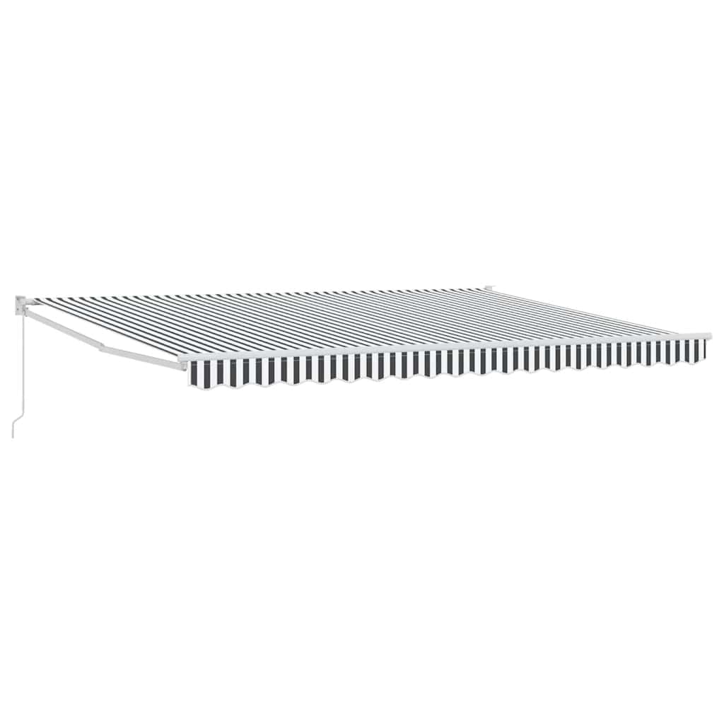 Markis Infällbar Antracit Och Vit 4,5X3 M Tyg&Aluminium