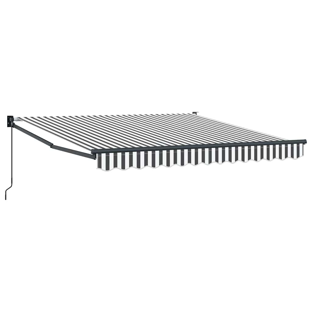 Markis Infällbar Antracit Och Vit 3X2,5 M Tyg&amp;Aluminium