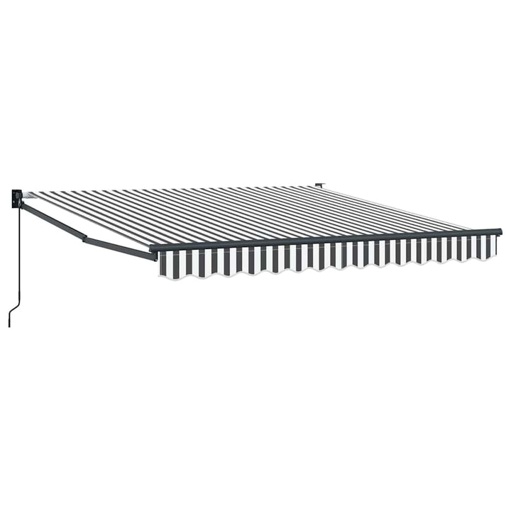 Markis Infällbar Antracit Och Vit 3X2,5 M Tyg&amp;Aluminium