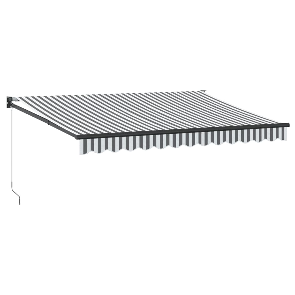 Markis Infällbar Antracit Och Vit 3,5X2,5 M Tyg&Aluminium