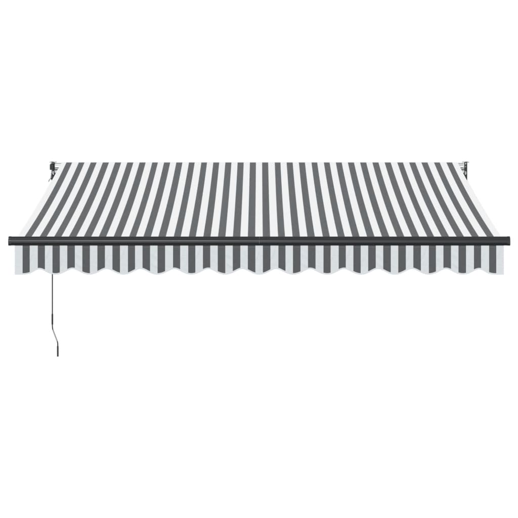 Markis Infällbar Antracit Och Vit 3,5X2,5 M Tyg&amp;Aluminium