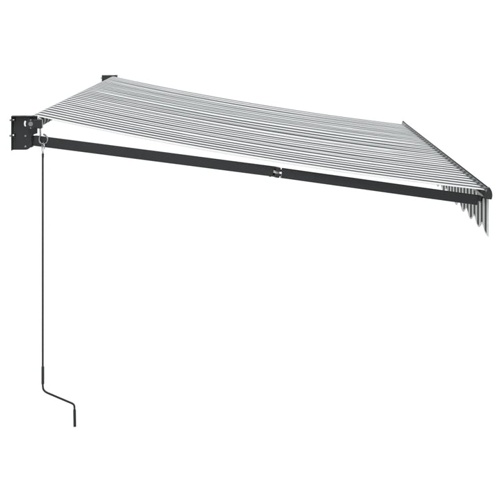 Markis Infällbar Antracit Och Vit 3,5X2,5 M Tyg&amp;Aluminium