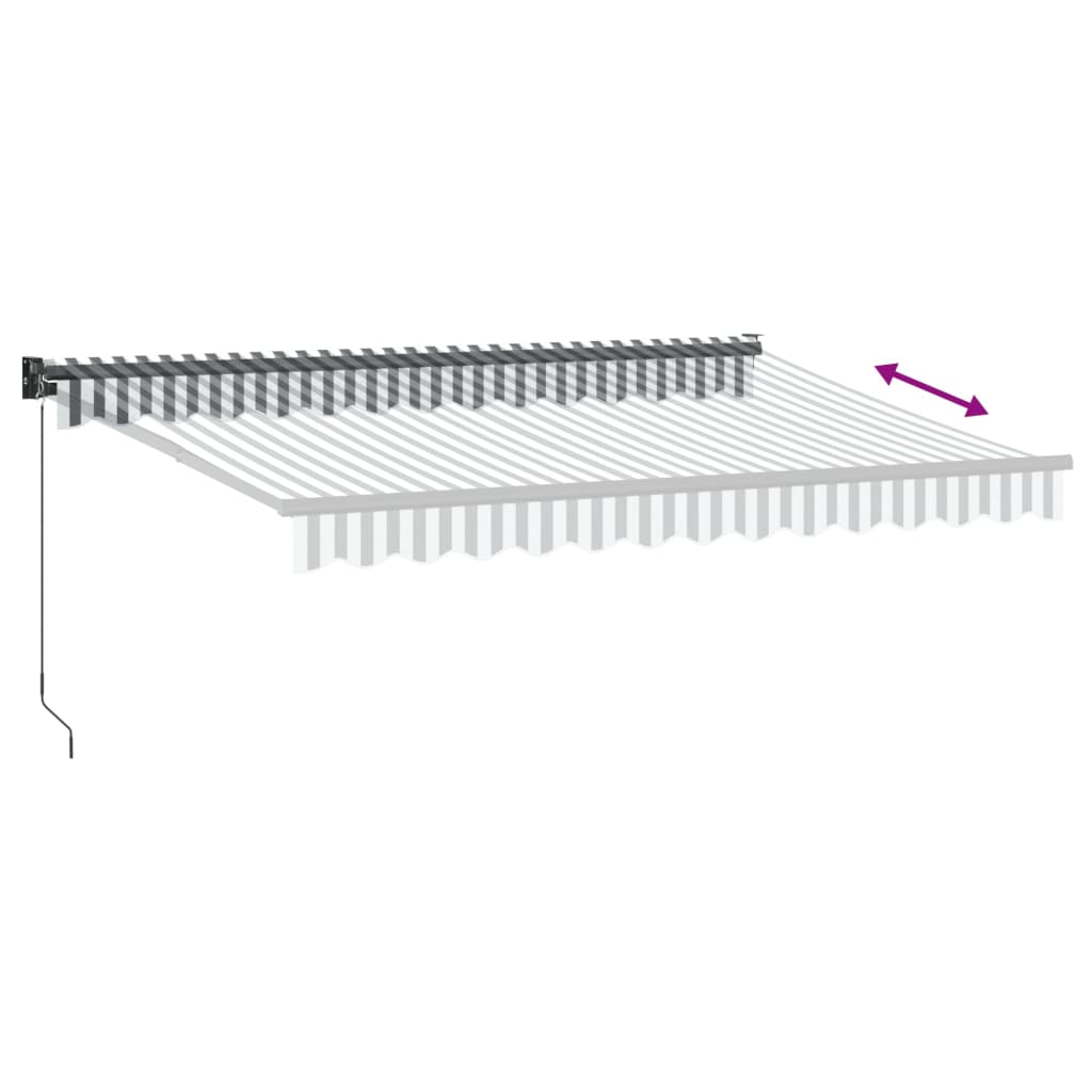 Markis Infällbar Antracit Och Vit 3,5X2,5 M Tyg&amp;Aluminium