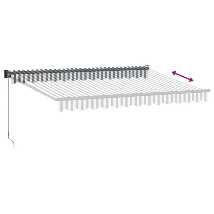 Markis Infällbar Antracit Och Vit 3,5X2,5 M Tyg&amp;Aluminium