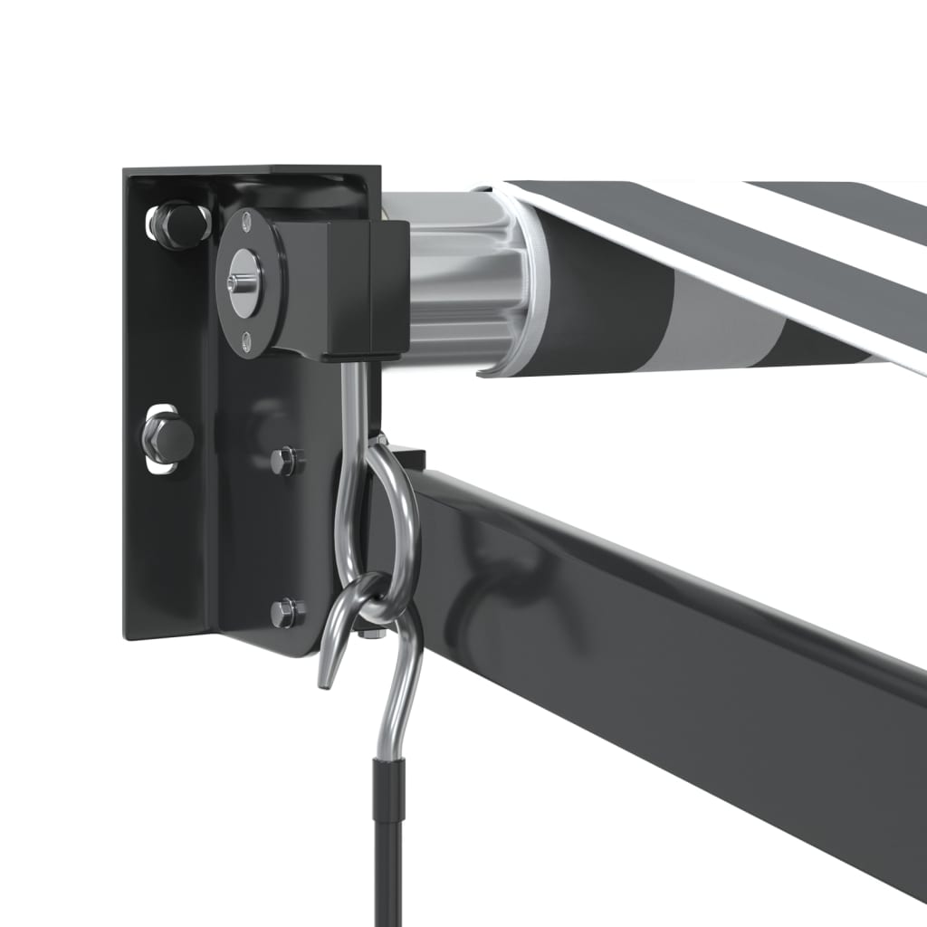 Markis Infällbar Antracit Och Vit 3,5X2,5 M Tyg&amp;Aluminium