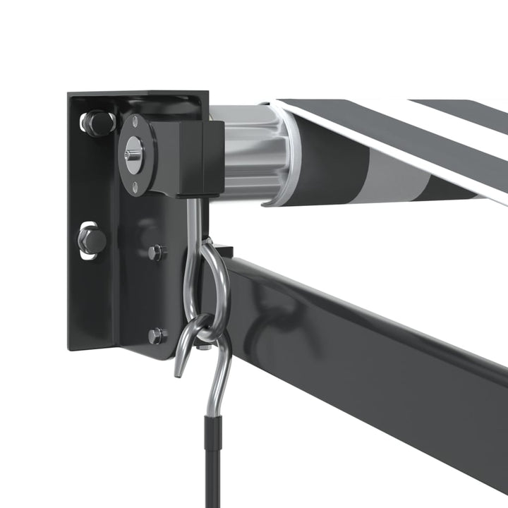 Markis Infällbar Antracit Och Vit 3,5X2,5 M Tyg&amp;Aluminium