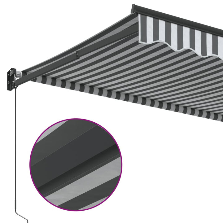 Markis Infällbar Antracit Och Vit 3,5X2,5 M Tyg&amp;Aluminium