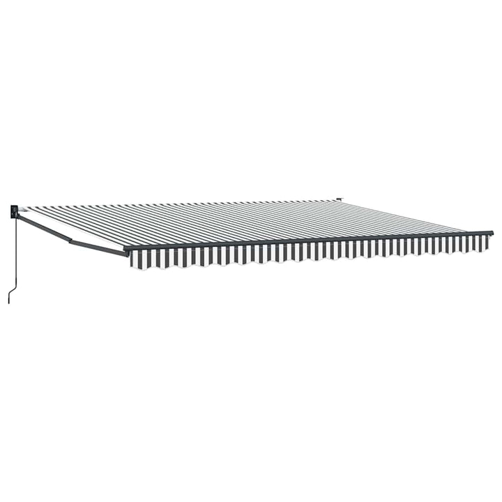 Markis Infällbar Antracit Och Vit 4,5X3 M Tyg&amp;Aluminium