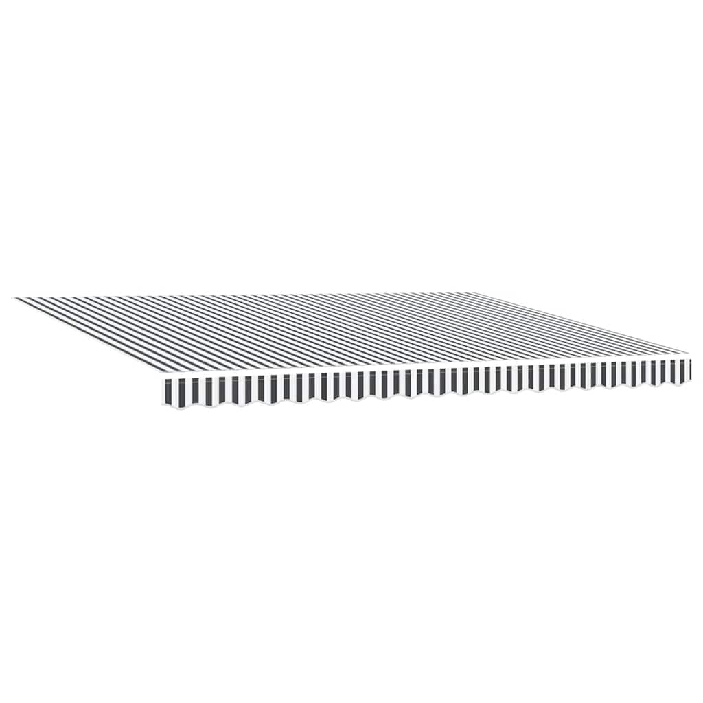 Markis Infällbar Antracit Och Vit 4,5X3 M Tyg&amp;Aluminium