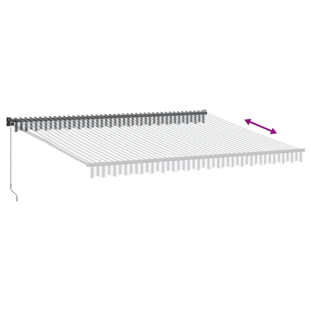 Markis Infällbar Antracit Och Vit 4,5X3 M Tyg&amp;Aluminium