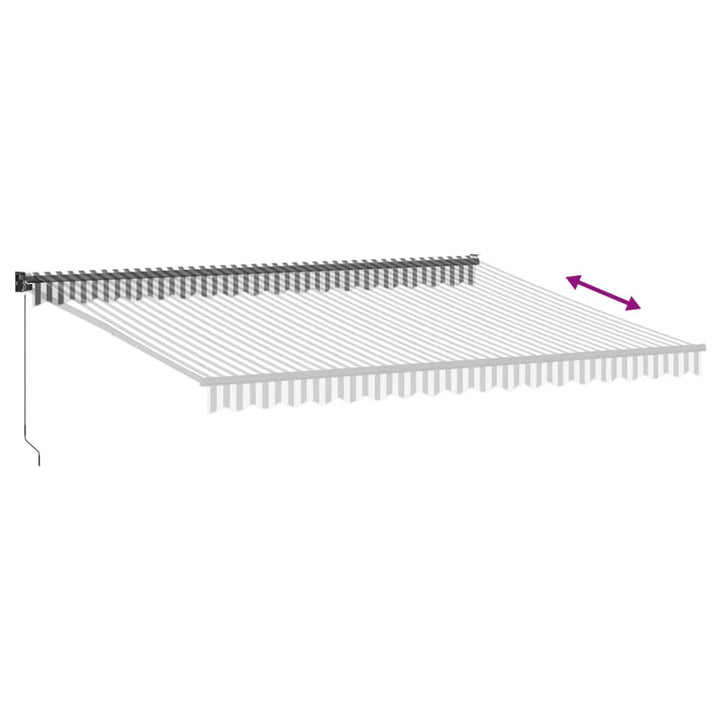Markis Infällbar Antracit Och Vit 4,5X3 M Tyg&amp;Aluminium