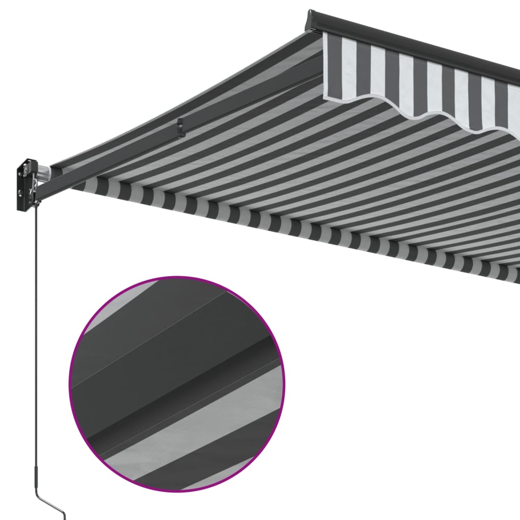 Markis Infällbar Antracit Och Vit 4,5X3 M Tyg&amp;Aluminium