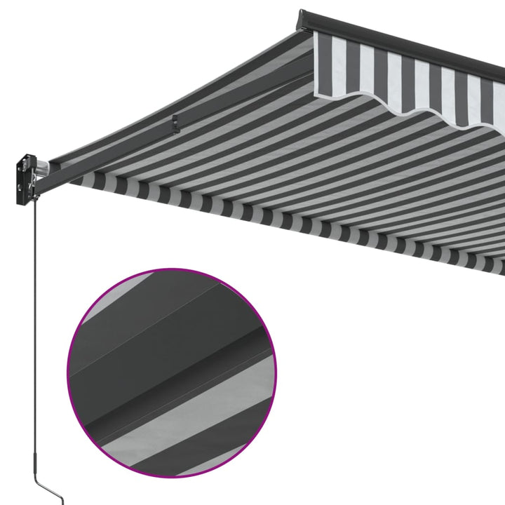 Markis Infällbar Antracit Och Vit 4,5X3 M Tyg&amp;Aluminium