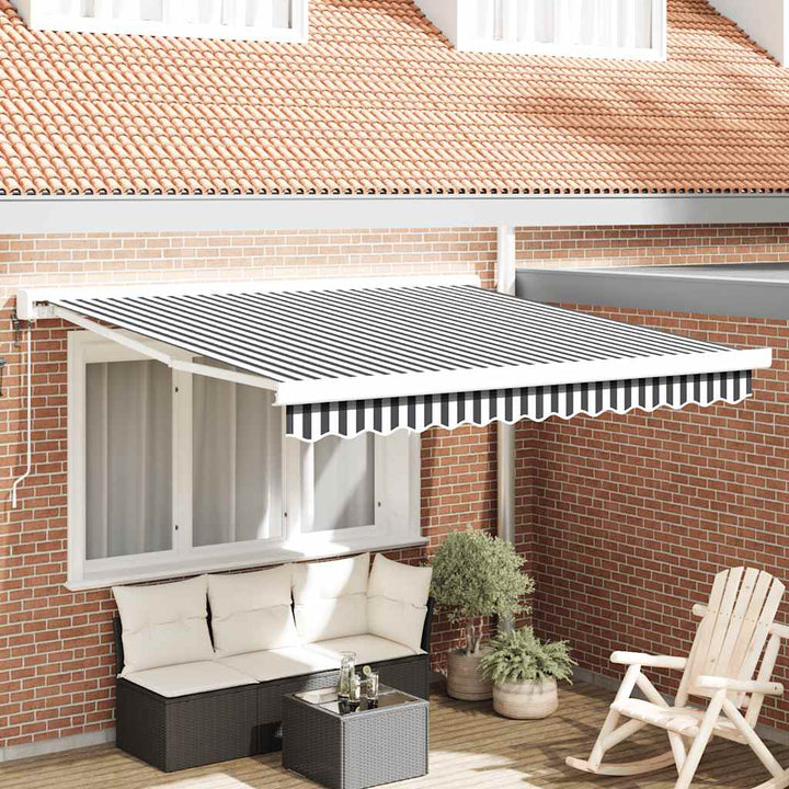 Markis Infällbar Gräddvit 3,5X2,5 M Tyg&amp;Aluminium