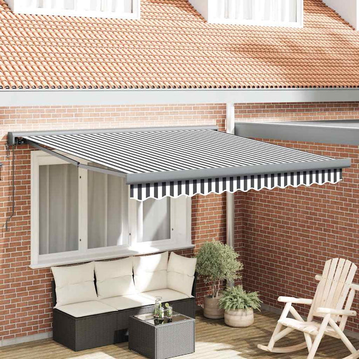 Markis Infällbar Gräddvit 3,5X2,5 M Tyg&amp;Aluminium