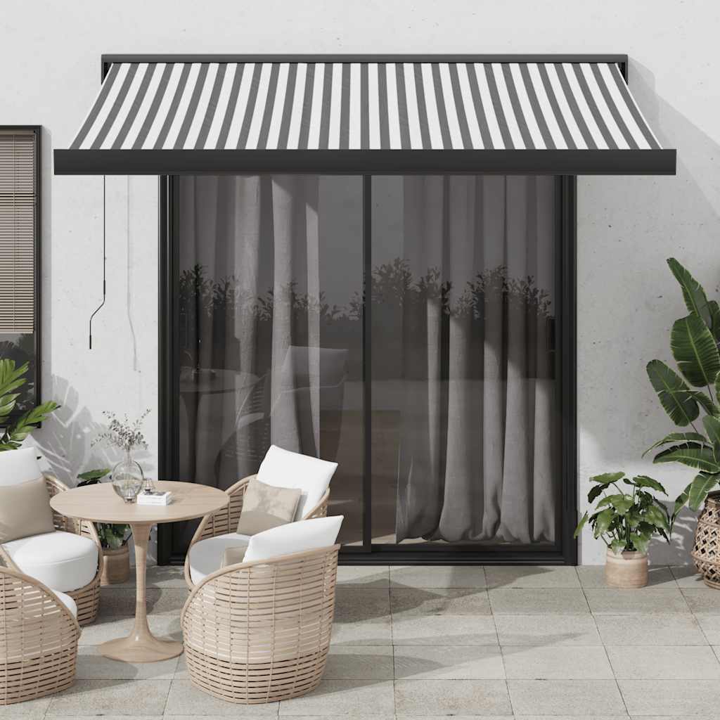 Markis Infällbar Gräddvit 3,5X2,5 M Tyg&amp;Aluminium