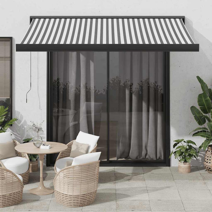 Markis Infällbar Gräddvit 3,5X2,5 M Tyg&amp;Aluminium