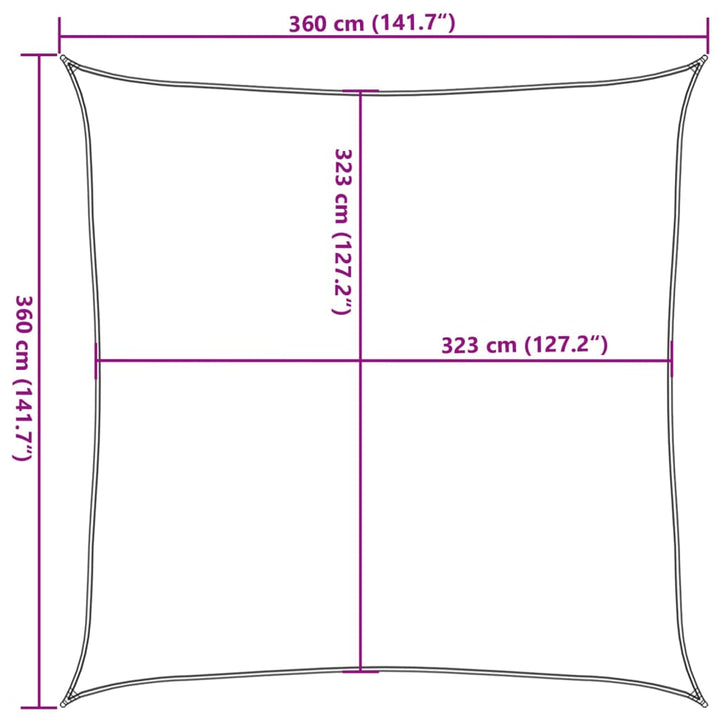 Solsegel Färgat 3,6X3,6 M 100% Polyesteroxford