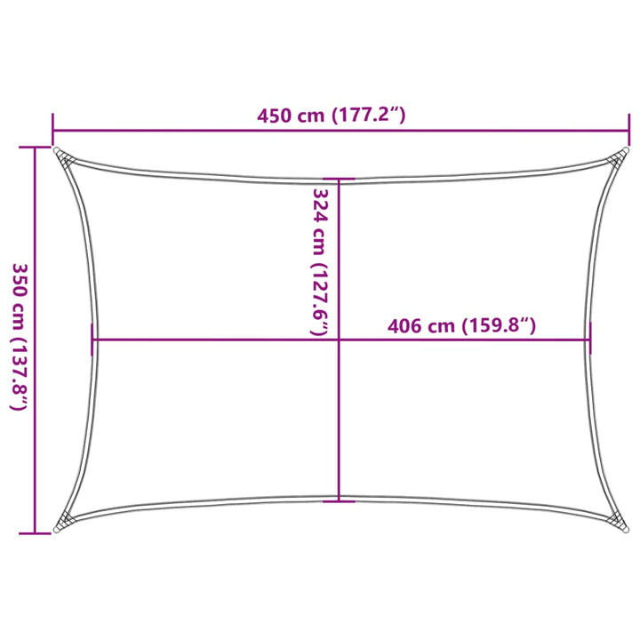 Solsegel 4,5X3,5 M 100% Polyesteroxford