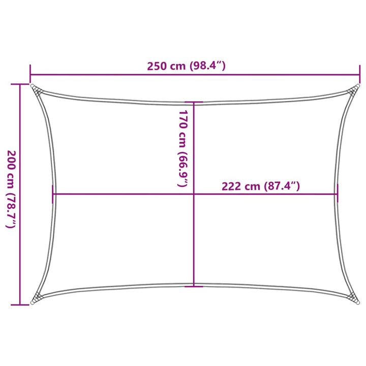 Solsegel Färgat 2,5X2 M 100% Polyesteroxford