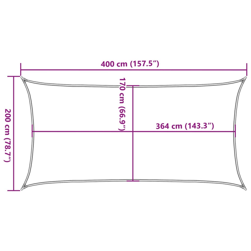 Solsegel Färgat 4X2 M 100% Polyesteroxford