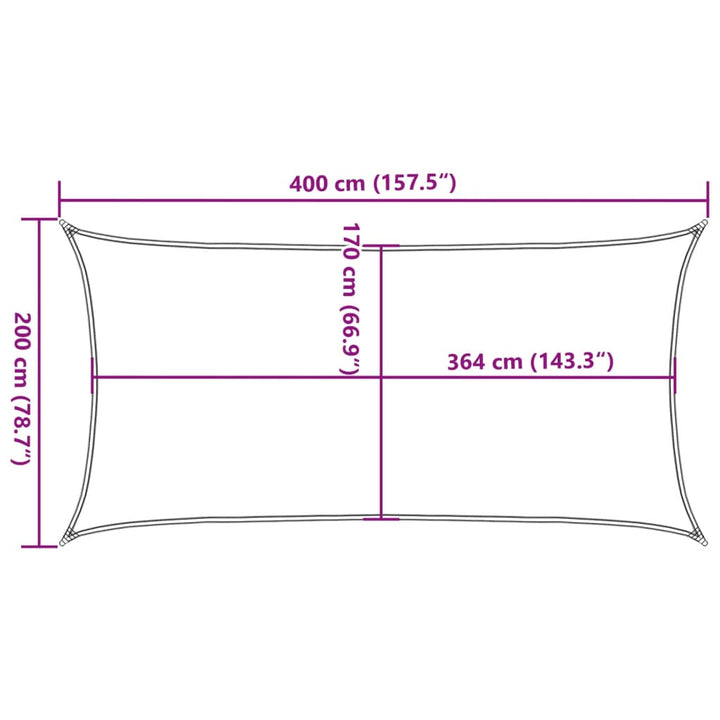 Solsegel Färgat 4X2 M 100% Polyesteroxford