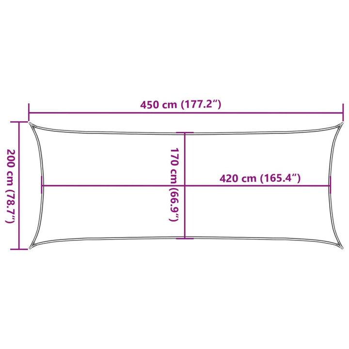 Solsegel Färgat 4,5X2 M 100% Polyesteroxford
