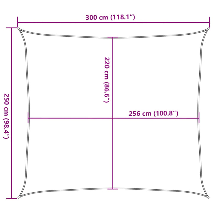 Solsegel Färgat 3X2,5 M 100% Polyesteroxford