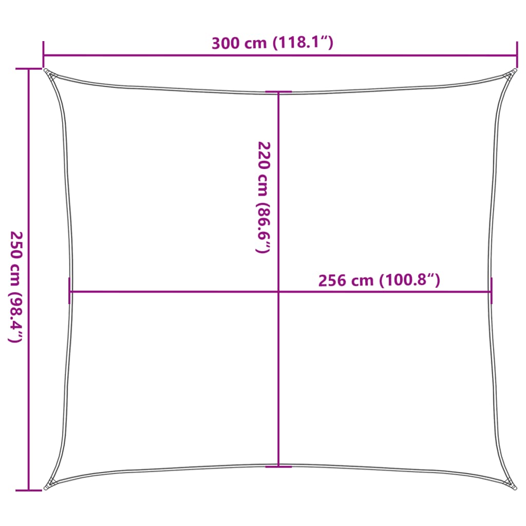 Solsegel Färgat 3X2,5 M 100% Polyesteroxford