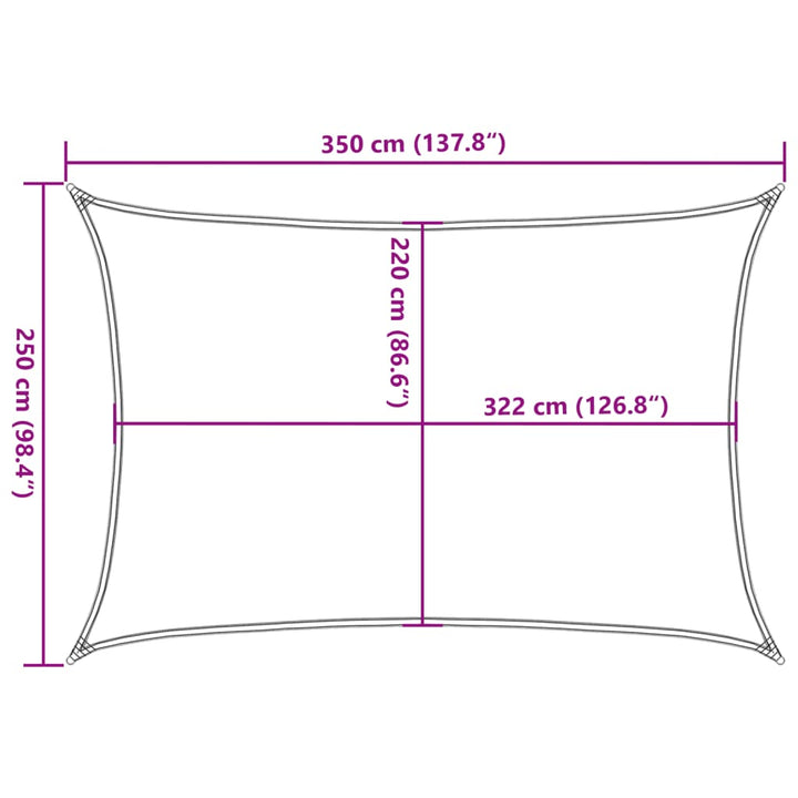 Solsegel Färgat 3,5X2,5 M 100% Polyesteroxford