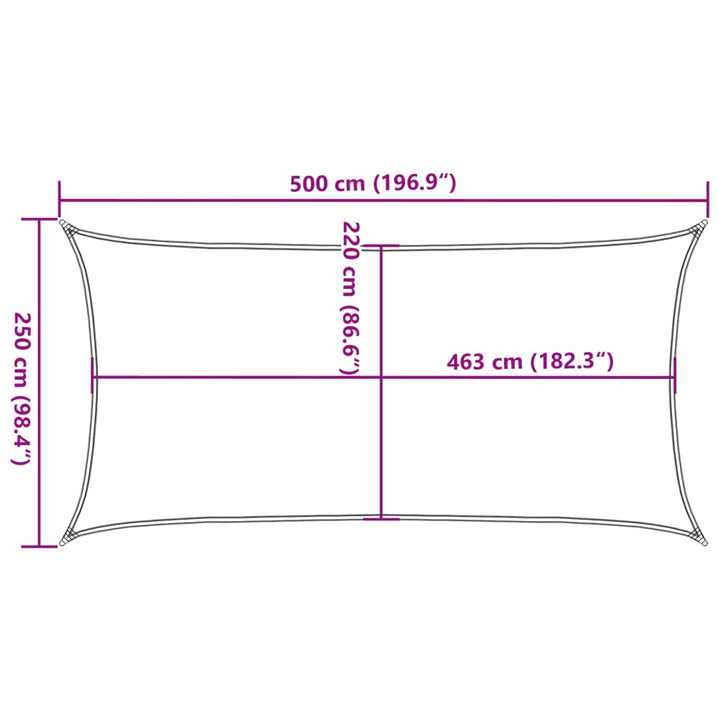 Solsegel Färgat 5X2,5 M 100% Polyesteroxford