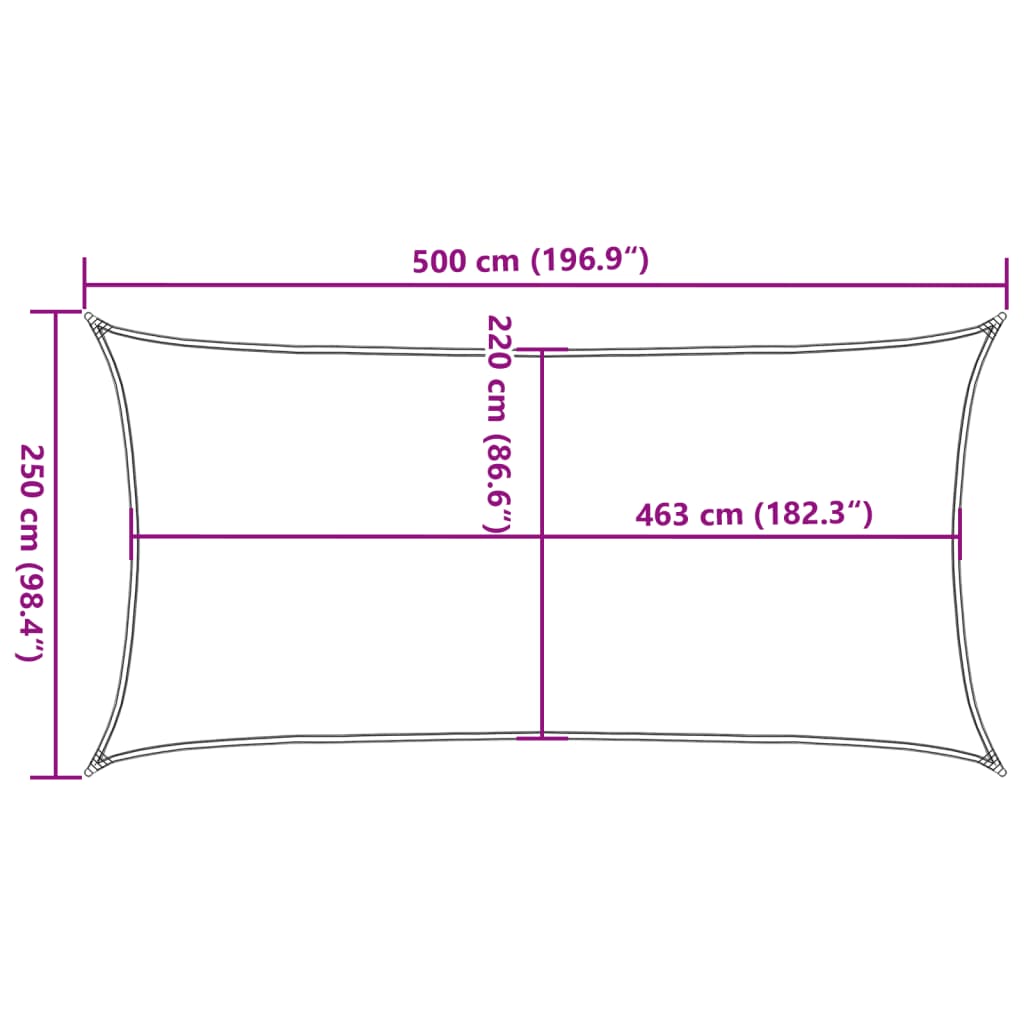 Solsegel Färgat 5X2,5 M 100% Polyesteroxford