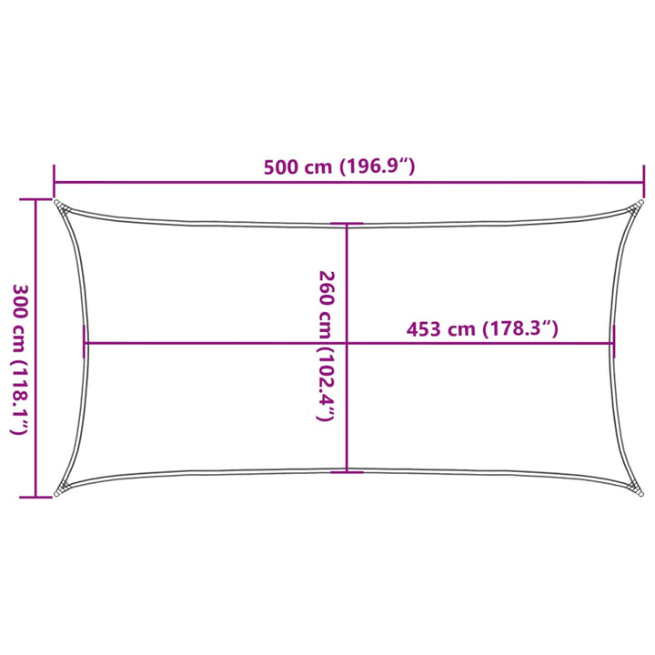 Solsegel Färgat 5X3 M 100% Polyesteroxford