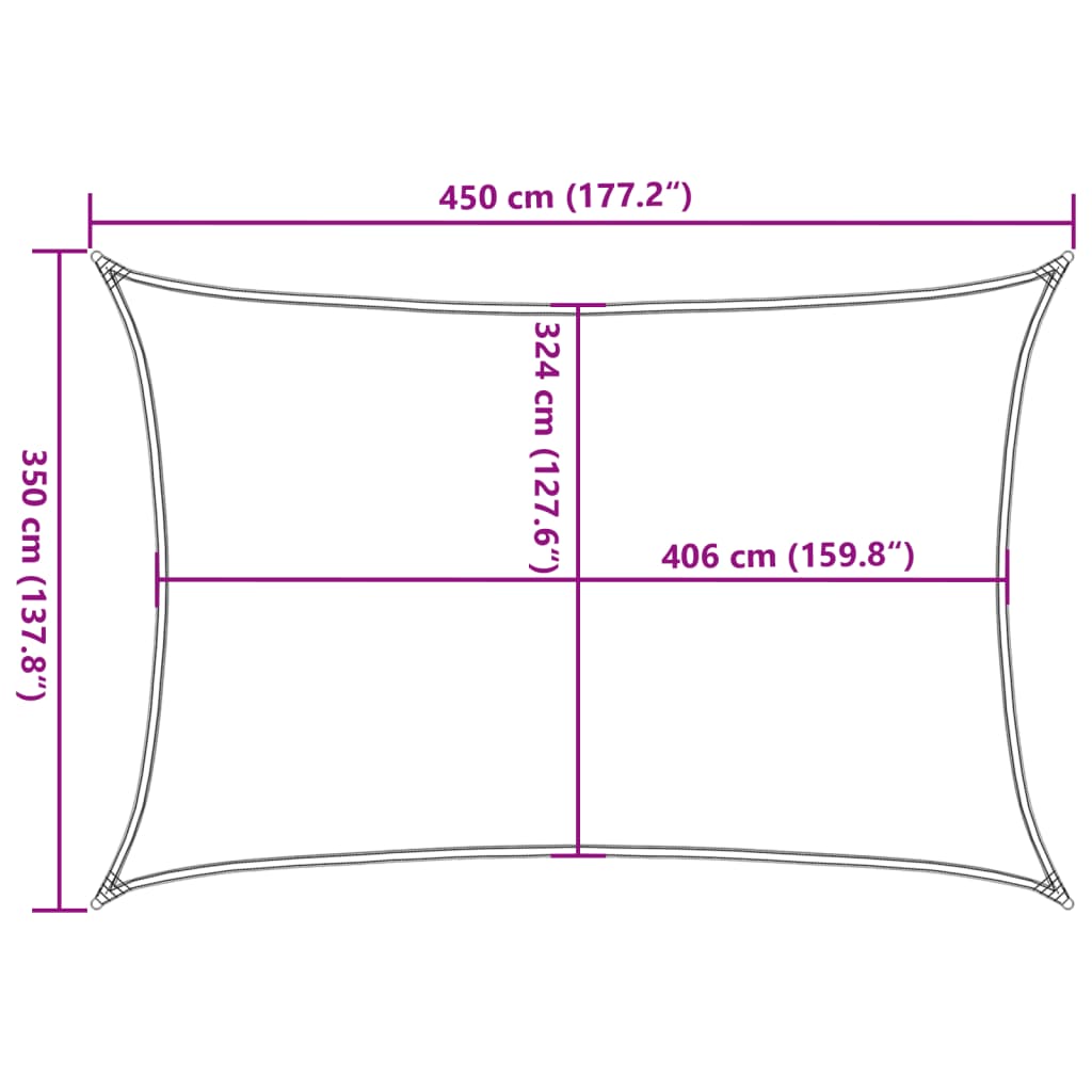 Solsegel Färgat 4,5X3,5 M 100% Polyesteroxford