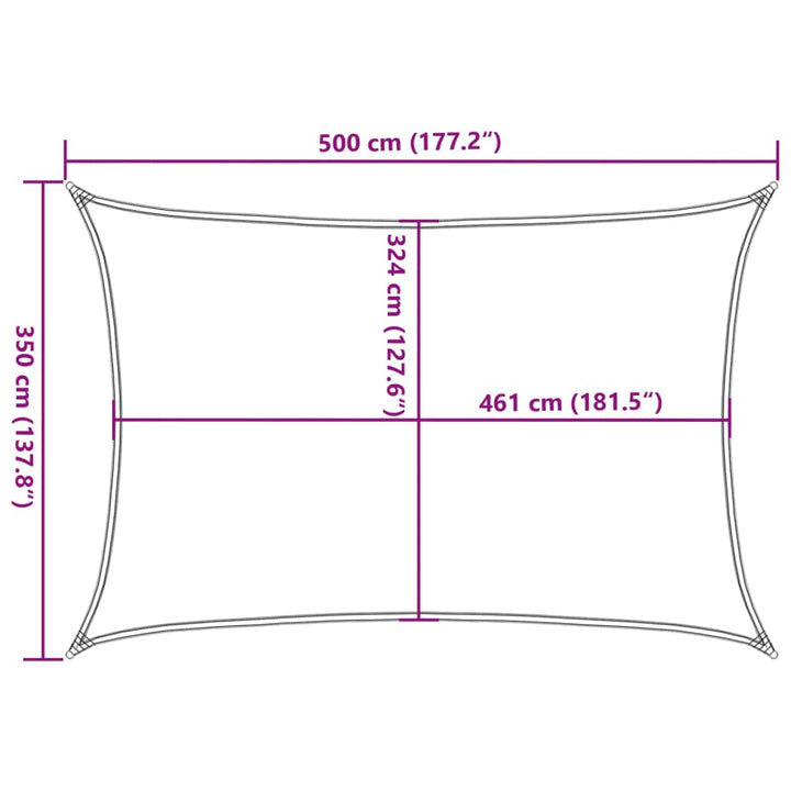 Solsegel Färgat 5X3,5 M 100% Polyesteroxford