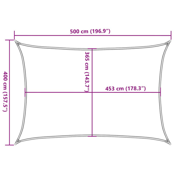 Solsegel Färgat 5X4 M 100% Polyesteroxford