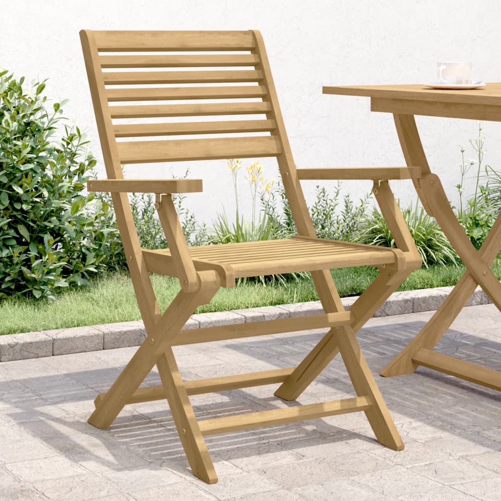 Hopfällbara Trädgårdsstolar 2 St 48,5X61,5X87 Cm Massiv Akacia