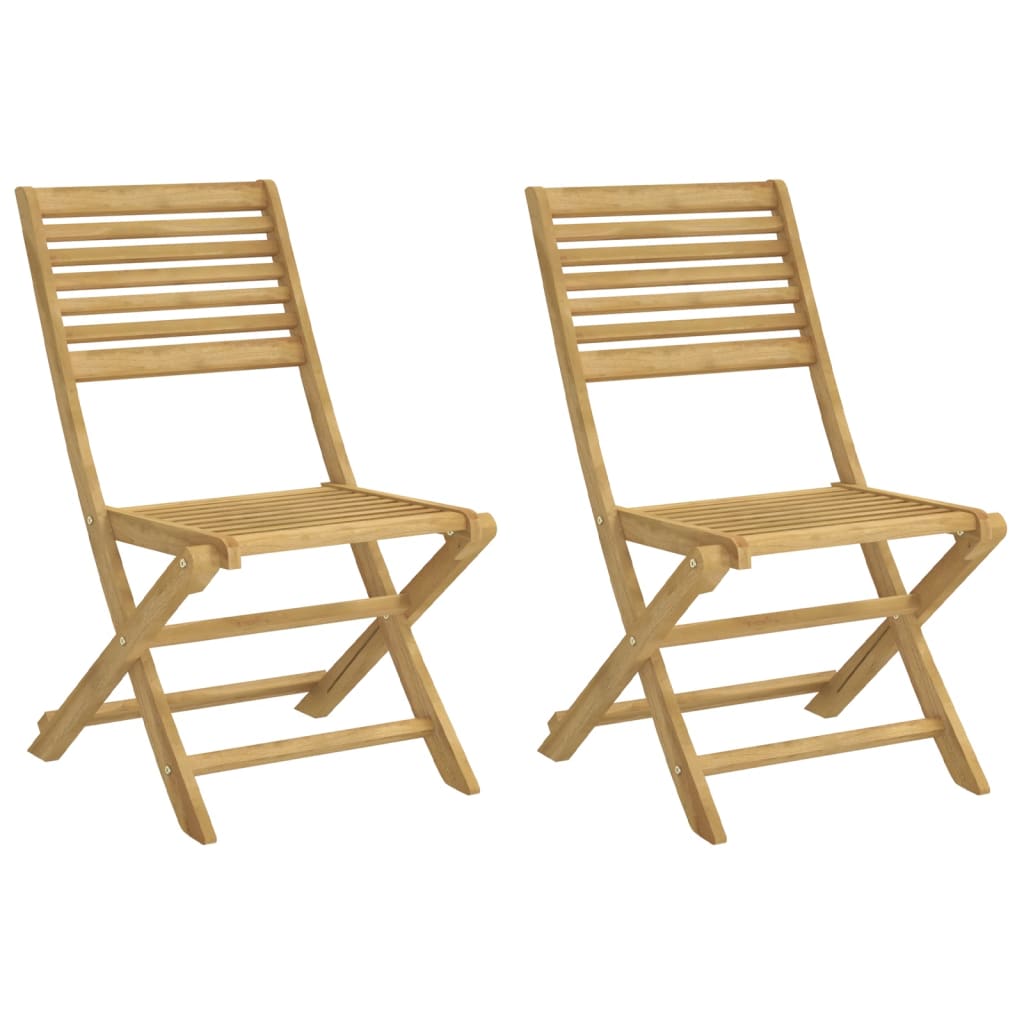 Hopfällbara Trädgårdsstolar 2 St 48,5X61,5X87 Cm Massiv Akacia