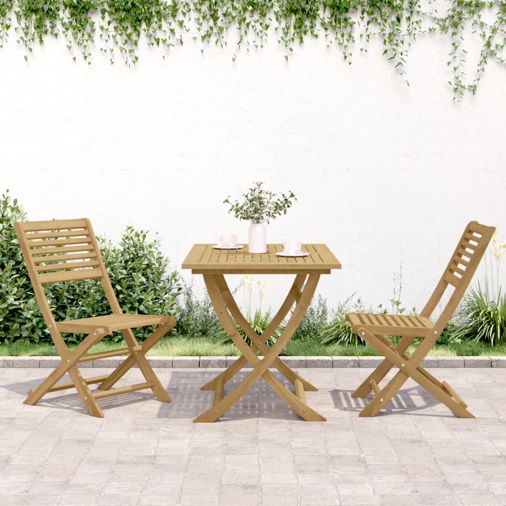 Hopfällbara Trädgårdsstolar 2 St 48,5X61,5X87 Cm Massiv Akacia