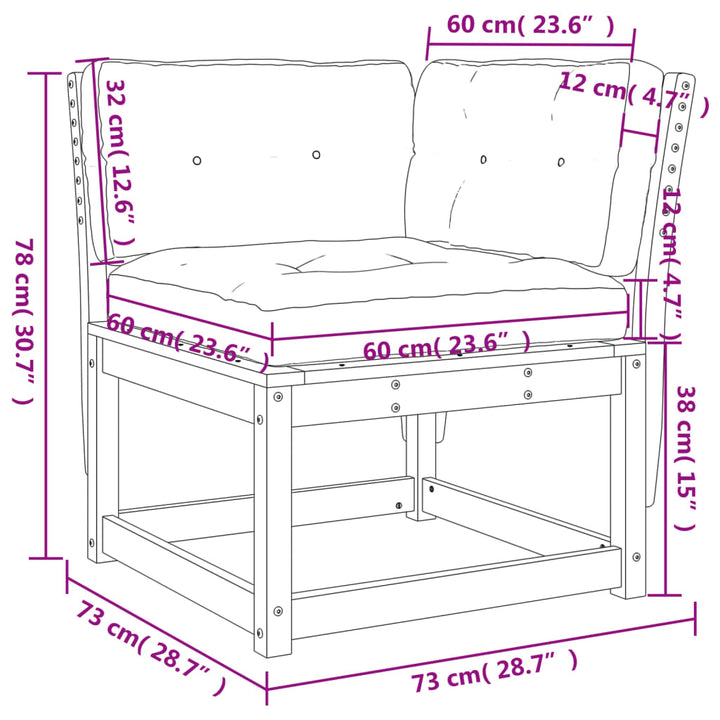 Trädgårdssoffa Hörn 73X73X78 Cm Massivt Douglasträ