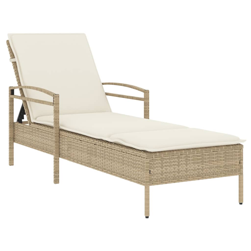 Solsäng Med Dyna Beige 63X200X81 Cm Konstrotting